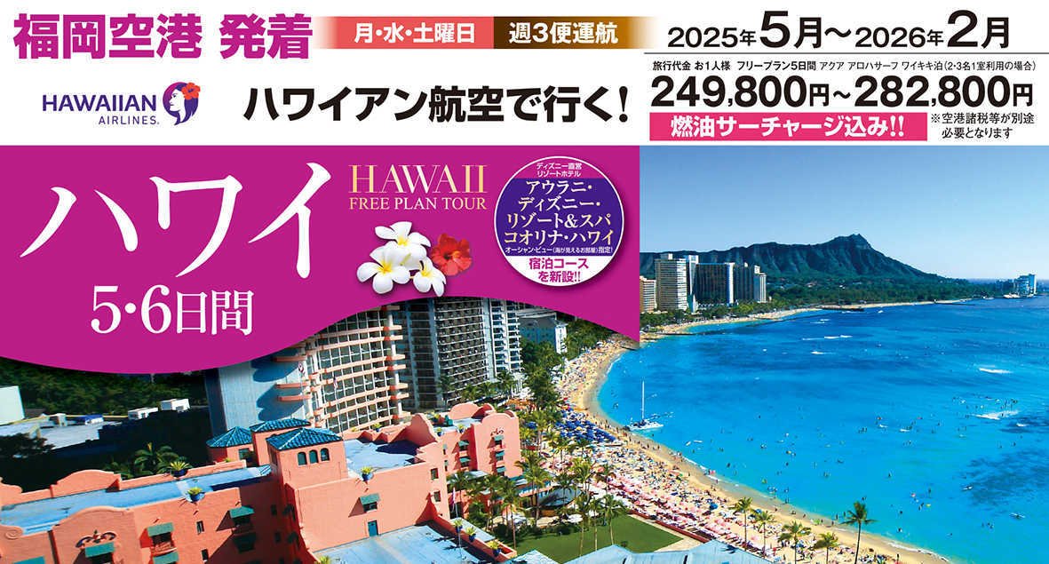 ☆ﾊﾜｲ新コース登場☆