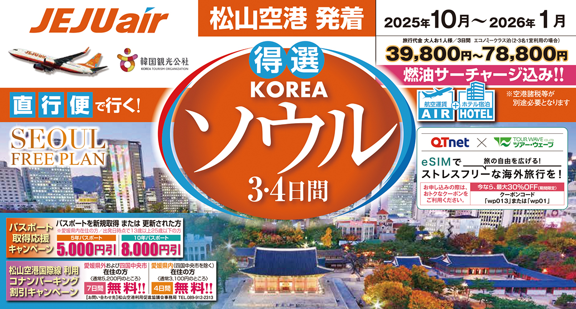 ☆松山空港発着☆ソウル