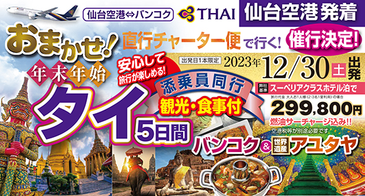 ☆年末年始☆観光食事付き！添乗員同行で安心旅！おまかせタイ5日間