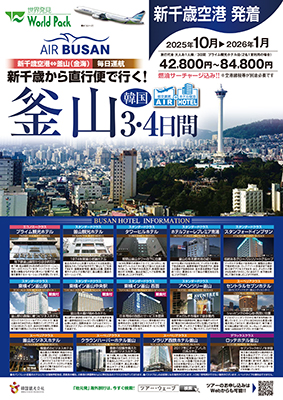 新千歳空港発着 エアプサン
釜山
３日間
